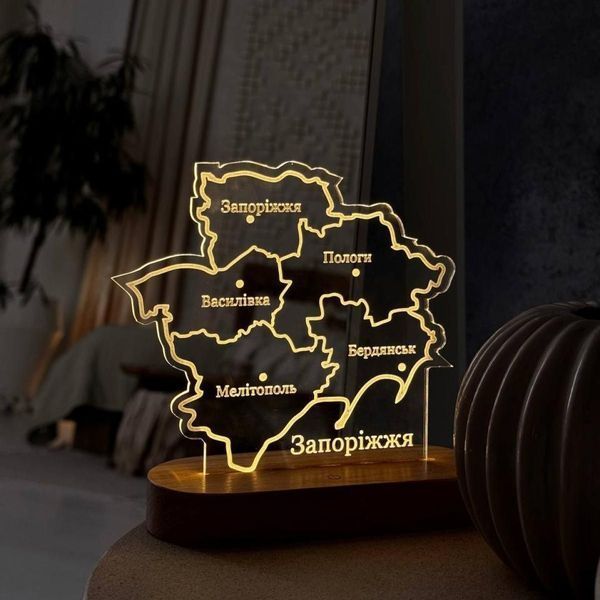 Нічник з картою області &mdash; Запорізька PI-06 фото